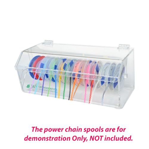 J&J Ortho Orthodontic Elastic Power Chain Dispenser Reel Box with Lid