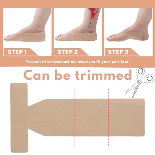 Kris-kikomy 10Pcs of Turf Toe T-Straps - Moleskin Splints for Big Toe Injuries - Adhesive Toe Straighteners Turf Toe Wrap Elastic Tape