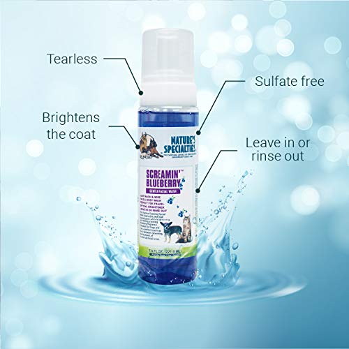 Nature's Specialties Screamin' Blueberry Dog Gentle Facial Wash for Pets, Natural Choice of Professional Groomers, Optical Brightener, Made in USA, 7.5 oz - PawsPlanet Australia