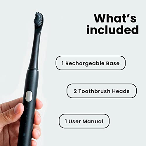 BLAQ Sonic Electric Toothbrush for Adults and Kids - Rechargeable with Two Soft Touch Replacement Heads - Long Lasting Battery - Lightweight Rechargeable IPX7-3 Brushing Modes