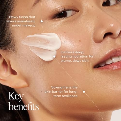 DIME Beauty Dewy Day Cream - Anti-Aging Hydrating Face Moisturizer with Rosehip Oil, Ceramides and Snow Mushroom for Dry and Combination Skin, Vegan and Cruelty-Free, 1.7 oz / 50 ml Off White