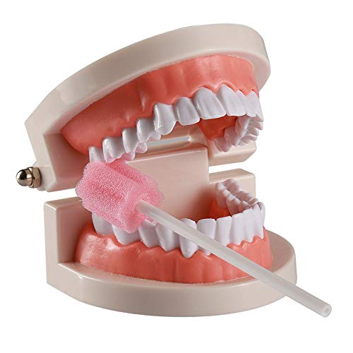 Wellgler's Oral Care Swabs - Disposable Mouth Cleaning Spong swabs (250count, Pink) 250 Count (Pack of 1)