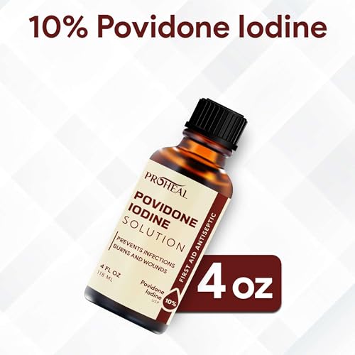 Povidone Iodine Solution 10% - 4oz Iodine Liquid for Preventing Infection