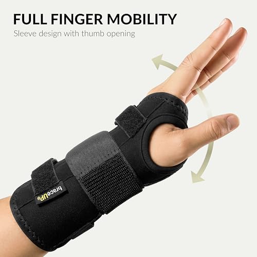 BraceUP Carpal Tunnel Wrist Brace - Metal Wrist Splint for Hand and Wrist Support, Tendonitis Arthritis Pain Relief L/XL Right Hand