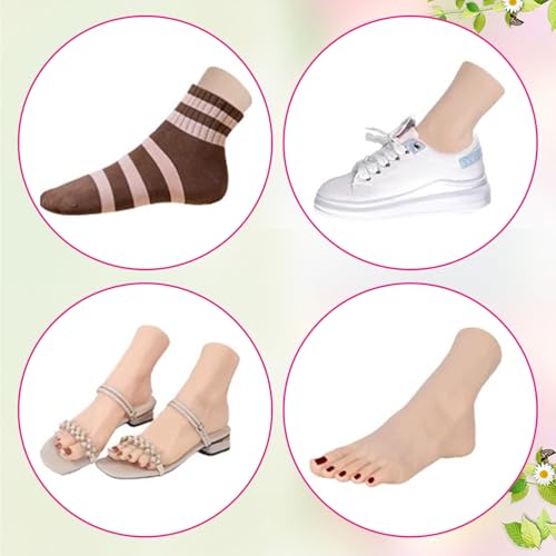 Practice Foot Model Soft Realistic Silicone Flexible Bendable Model Manicure Tool Fake Nail Foot for Nail Tips Art Training for Home Salon DIY (Left) Left