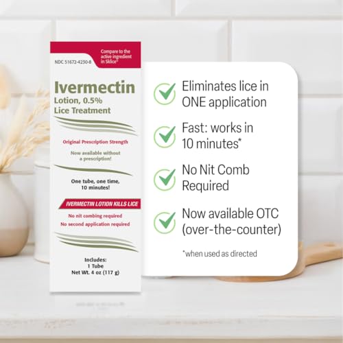 TARO Ivermectin Lotion 0.5% Lice Treatment for Adults and Kids 4FL Oz