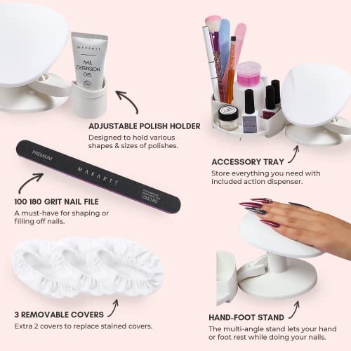 Makartt Nail Stand Hand Rest with Polish Trays, Multi-Angle