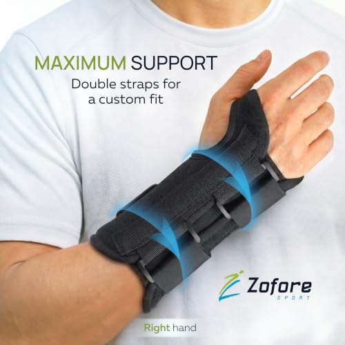 ZOFORE SPORT Carpal Tunnel Wrist Brace Night Support, Right hand - S/M 2 strap brace Right S/M