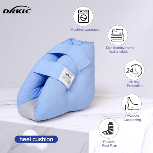 Heel Protector for Pressure Sores, Adjustable Heel Cushion Boot for Elderly Bedridden, Foot Support Pillow for Surgery Recovery, Ankle Pressure Ulcer Pad for Bed & Wheelchairs Improved Version ( Blue - 1 Pc )