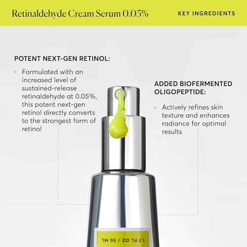 Naturium Retinaldehyde Cream Serum 0.05%, Advanced Anti-Aging & Smoothing Face & Skin Care, 1.7 oz 1.70 Fl Oz (0.05%)