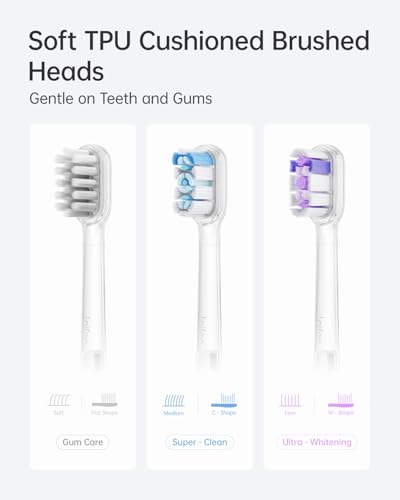 Laifen Cushioned Toothbrush Heads 6 Pack, New 2025 Version Replacement Heads Compatible with Wave/Wave Special Electric Toothbrush (Super-Clean) Super-clean 6 Count (Pack of 1)