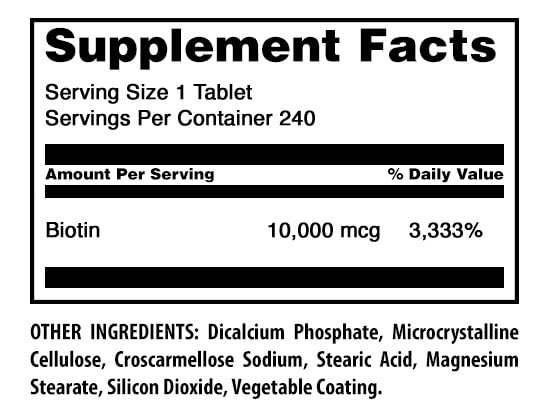 Amazing Formulas Biotin (Vitamin B7) Supplement | 10000 Mcg | 240 Tablets | Non-GMO | Gluten-Free | Made in USA 240 Count