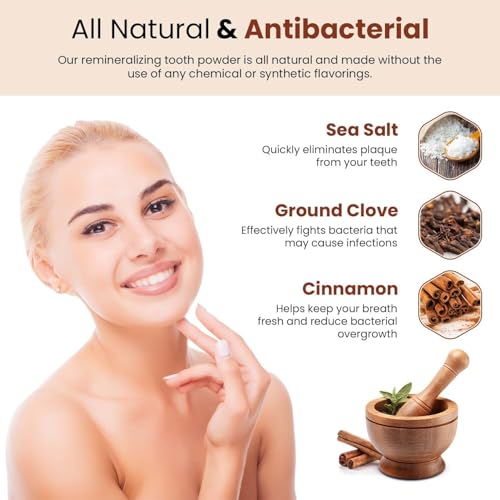 Elemental Wellness Remineralizing Tooth Powder for Healthy Teeth & Gums – All Natural Clove Flavor, Fluoride-Free, Vegan, No Artificial Flavors, 2 oz, Strengthens Enamel & Promotes Oral Health