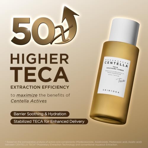 SKIN1004 Madagascar Centella TECA Soothing Toner, 50X Centella Toner for Soothing & Moisturizing, Centella Essence with TECA & PDRN, LHA for Gentle Exfoliation, Korean Skin Care, 7.10 fl.oz / 210ml Barrier Support