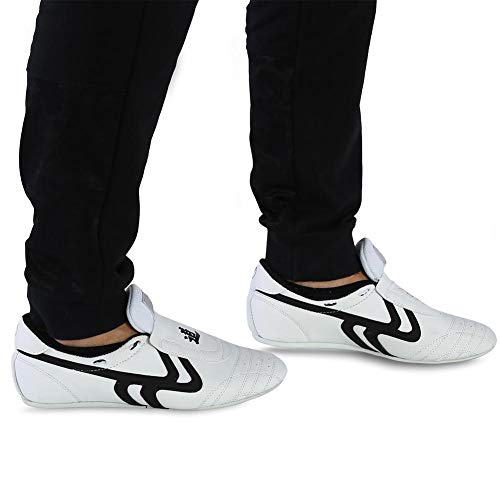 Keenso Taekwondo Shoes,for Sport Boxing Kung fu Taichi,Martial Arts Sneaker,Lightweight Shoes for Men and Women with Blue Storage Bag 37 Black