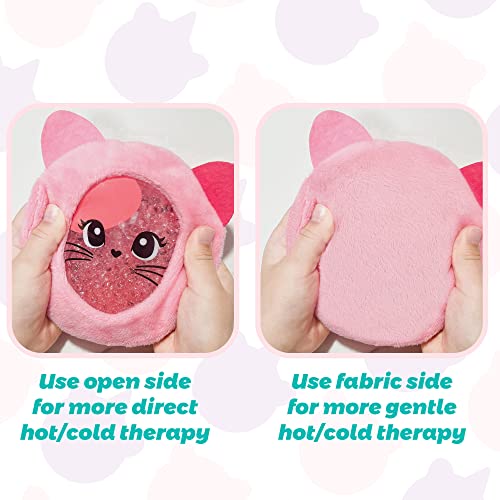 LotFancy Kids Ice Packs for Boo Boos, 3 Pack, Reusable Hot Cold Packs with Cute Plush Sleeves, Small Round Gel Pads for Injuries, Headache, Fever, Wisdom Teeth, Pain Relief, 4.75” Unicorn, Rainbow, Cat