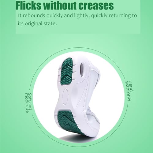 Women's Air-Cushion Orthopedic Slip-On Nurse Shoes Fashion Round-Toe Wedge Heel Thick-Soled Comfortable Arch Support Walking Loafers 5 White