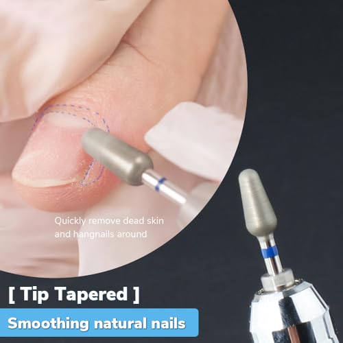 QUNZHAO 2Pcs Diamond Nail Drill Bits Carbide Conical Micro Cuticle Remover Bit for Under Nail Dead Skin Cleaning Cuticle Remove Nail Art Design Manicure(03 set) 03 set