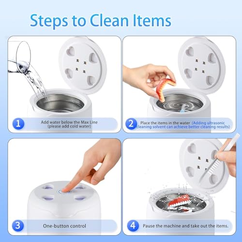 Ultrasonic Retainer Cleaner Machine: Removes 99% Dirt in 15 Mins Milk White