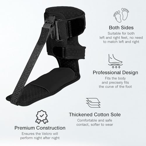 Upgraded Plantar Fasciitis Night Splint,Plantar Fasciitis Relief Black Plus 1