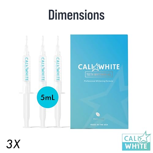 Cali White Teeth Whitening Gel Refills - 35% Carbamide Peroxide Formula - Vegan Organic Tooth Bleach - 3-Piece 5 ml Syringes for Teeth Whitening Kits - Use with UV or LED Light and Trays 0.17 Fl Oz (Pack of 3) 3 x 5ml Gel Refills