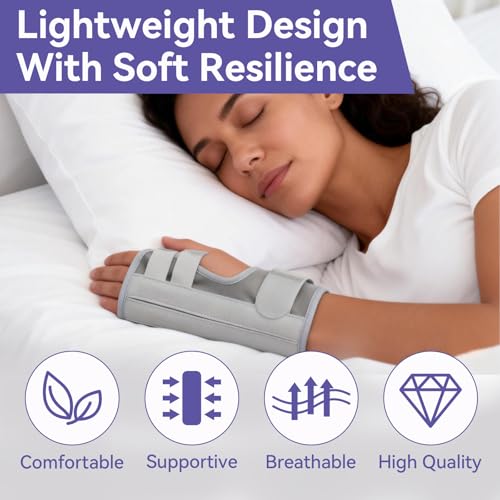 Trigger Finger Splint with Aluminum Finger Brace Joint Stabilizer, Adjustable Right or Left Composite Fabric Hand Brace with Finger Support for Broken Fingers, Sprains, Mallet Injury, Arthritis