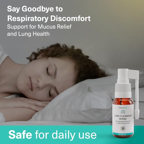 Lung Support Spray for Clear Breathing – Herbal Respiratory Spray with Eucalyptus, Peppermint & Licorice Root – Soothing Throat & Airway Support – Non-Steroidal, Gentle Formula – 1 Fl Oz (Pack of 1)