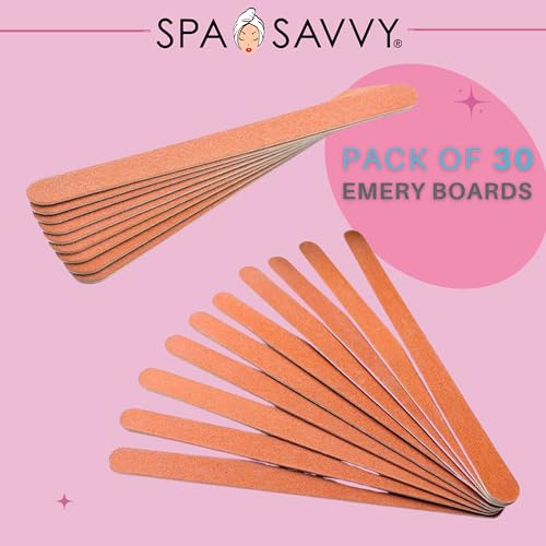 Nail File Set, 30 Count, Double Sided 6 Inch Emery Board Nail Files, Pedicure and Manicure Tools 30 Count (long)