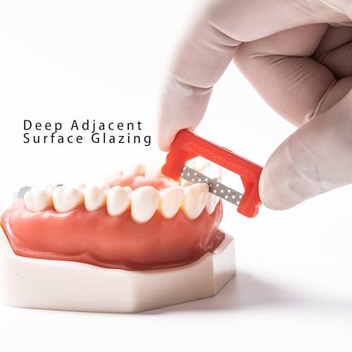 Dental IPR Strip System Orthodontic Adjacent Surface Unglazing Strip Aesthetic Repair System Strip Pack of 10 (Red) Red