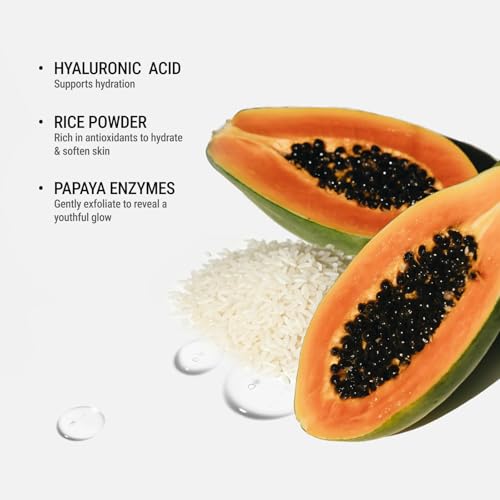 JUNO & Co. JADE Clarifying Cleansing Powder, Refillable Enzyme Face Cleanser, Gentle Exfoliating Powder-to-Foam Cleanser with Rice & Papaya Enzymes, For Smooth Hydrated Skin, 35g Refillable Main Container