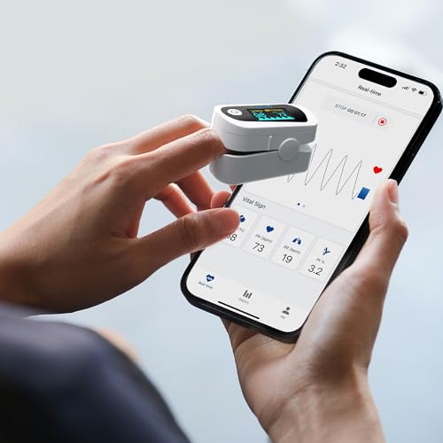 Innovo iP900BP-B Fingertip Pulse Oximeter, Blood Oxygen Monitor with Free App, Plethysmograph, and Perfusion Index (with Bluetooth) with Bluetooth