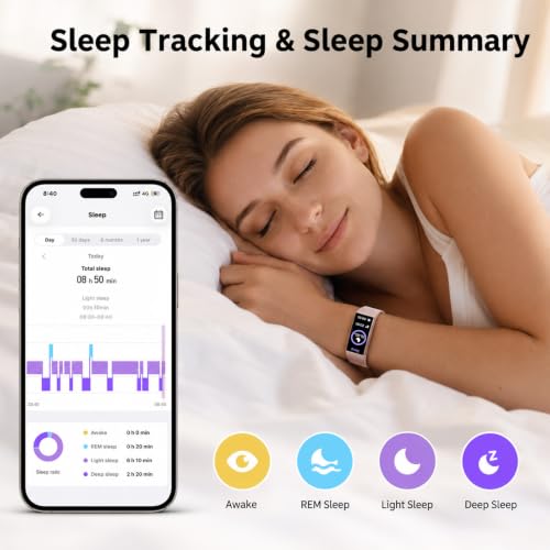 KPEP Fitness Tracker with 24/7 Heart Rate/SpO2/Blood Pressure/Sleep Monitor Gray