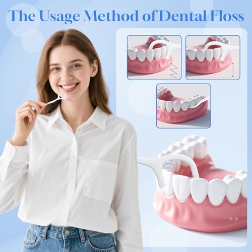 Individually Wrapped Dental Floss Picks Bulk Flossing Sticks (1000 Pack) 1000