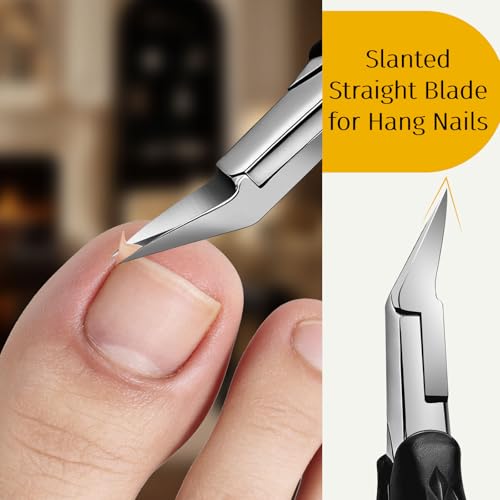 EBEWANLI Toenail Clippers for Thick Toenails, Heavy Duty Foot Care Kit Black-5pcs