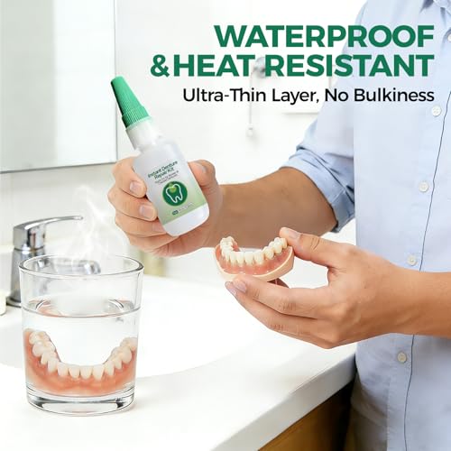 Dental Lab Instant Bonding, Professional Denture Repair Adhesive Kit, Fast Setting in 1 Min, Fix Broken Dentures &Retainer at Home, Strong Dental Adhesive Glue with Tools (10ML) Denture Use
