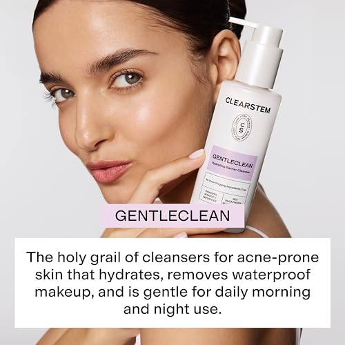 CLEARSTEM - GENTLECLEAN Vitamin C Infused Calming Wash - Facial Cleanser, Makeup Remover - Goldenseal + Green Tea - Facial Skin Care Products - Gluten Free, Cruelty Free - 6 fl oz / 180ml 6 Fl Oz (Pack of 1)