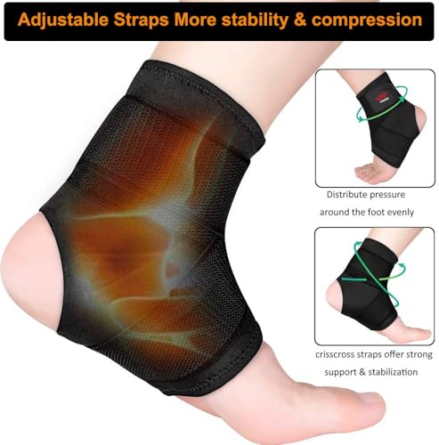Vinaco Ankle Brace, 2 Pack Ankle Support for Sprained Ankle, Men & Women Small Classic Black