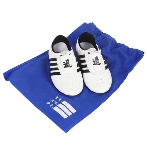 Vbest life Taekwondo Shoes Boys and Girls Sports Boxing Kung Fu Tai Chi Shoes Taekwondo Supplies 37 White