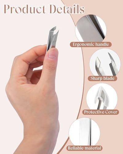 2 Pieces Mini Cuticle Cutter, Professional Cuticle Nippers Cuticle Scissors, Hangnail Clipper Cuticle Trimmer Tweezers, For Finger Toe Dead Skin Remove (vertical) Vertical