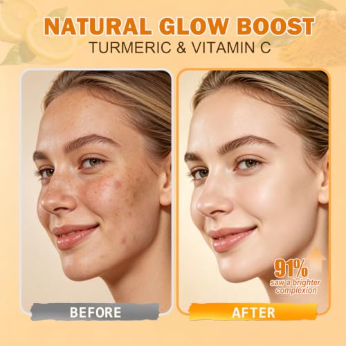 Turmeric Wash and Care 4 Piece Set,Turmeric Skincare Set: Turmeric Facial Cleanser,Cleansing Pad,Soap bar & Essential Oil, Deep Cleansing for Face & Body 5 Ounce (Pack of 1) orange
