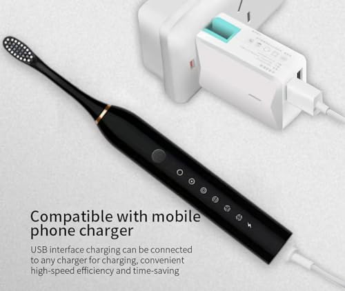 Two Pack Electric Toothbrush Rechargeable Toothbrushes for Adults and Teens with 8 Brush Heads