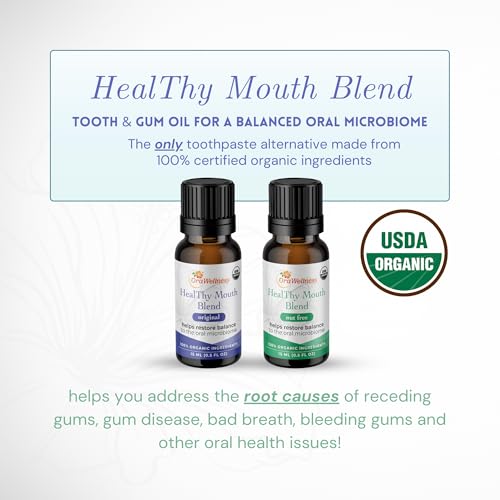 OraWellness Healthy Mouth Blend Organic Tooth Oil, Fluoride Free Rinse Original 0.5 Fl Oz (Pack of 1)