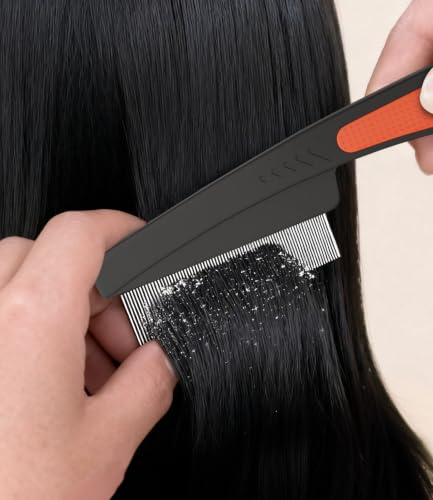 Dandruff Comb Removal 2PC Hollow Fine Tooth Scalp Detox Hair Care Tool 2PC Brown+Red