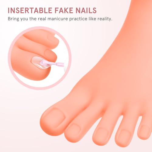 FRCOLOR Nail Art Training Tool Practice Foot Model for Acrylic Nails Pedicure Feet Manikin Nail Art Practice Model with Real Skin Touch 7.48 X 2.95 X 3.54 in Foot