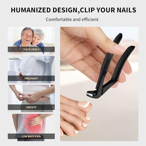 Long Handle Toenail Clippers for Seniors Curved Head Toe Nail Clippers for Thick Nails for Elderly