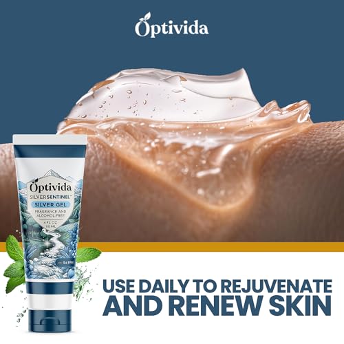 Optivida Colloidal Silver Gel For Wound Care, Natural Topical Skin Healing | Nano-Silver Topical Gel For Wounds, Burns, Rashes, Skin Irritations, Unscented (4 Oz.) 4 Fl Oz (Pack of 1)