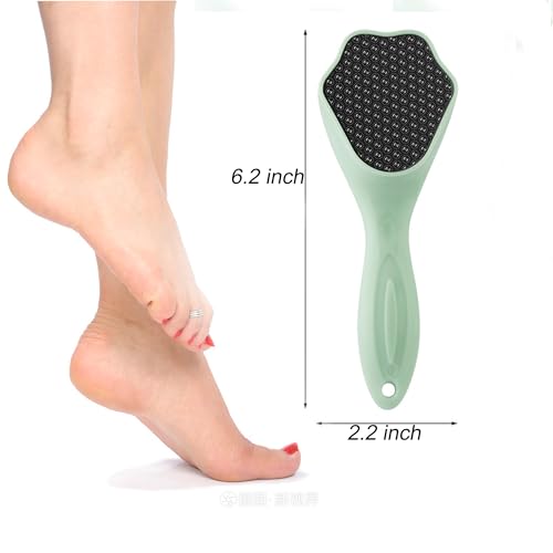 Hard Skin Remover Nano Glass Foot File - Foot Callus Remover with Handle Foot File Callus Remover with Nano-Level Grinding Points Durable Foot Scrubber Dead Skin Removal for Wet Dry Feet (Green) Green
