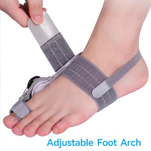 Bunion Corrector for Men and Women Big Toe, Adjustable Splint for Hallux Valgus Correction with Anti-slip Heel Strap and Detachable Silicone Pad, Toe Separators Pack (3) 3