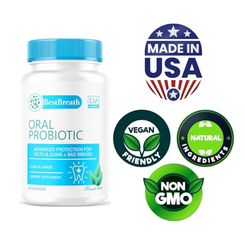 (2 Pack) Best Breath Capsules - Official BestBreath Advanced Oral Probiotic Pills Supplement Support - Maximum Strength, Natural Formula For Overall Health & Wellness Review, 120 Capsules For 2 Months 60 Count (Pack of 2)