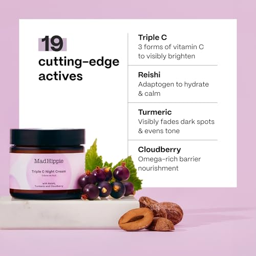 Mad Hippie Triple C Night Cream – Face Moisturizer, Skin-Brightening, Anti-Aging Skin Care with 3 Forms of Vitamin C, 2.1 Oz 2.1 Ounce (Pack of 1)